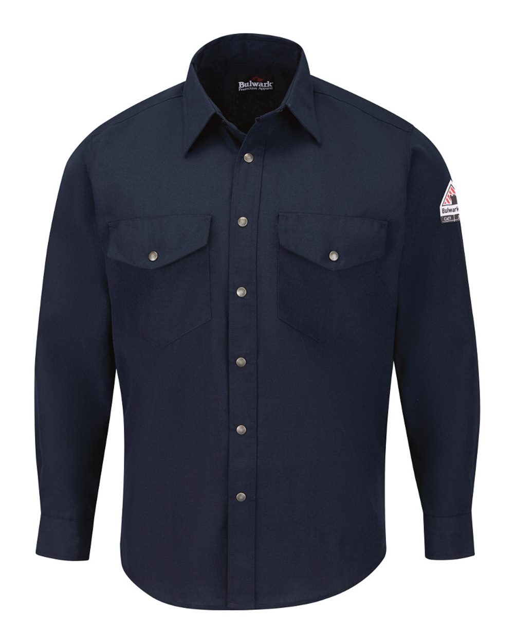 Bulwark Men's Tall Snap-Front Uniform Shirt - Nomex® IIIA 4.5 oz.. SNS2T - Navy