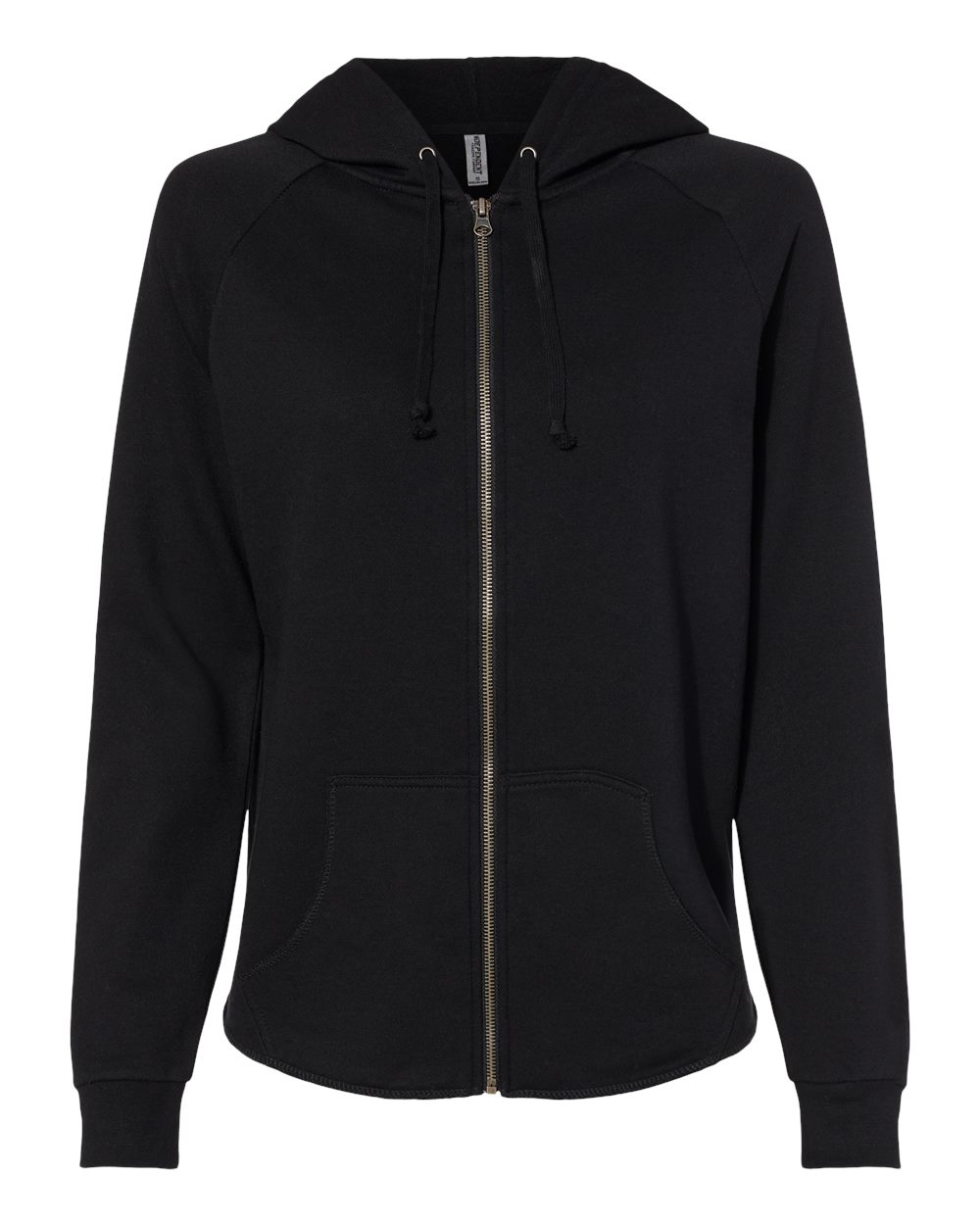 Independent Trading Co. Women's California Wave Wash Full-Zip Hooded Sweatshirt. PRM2500Z - Black