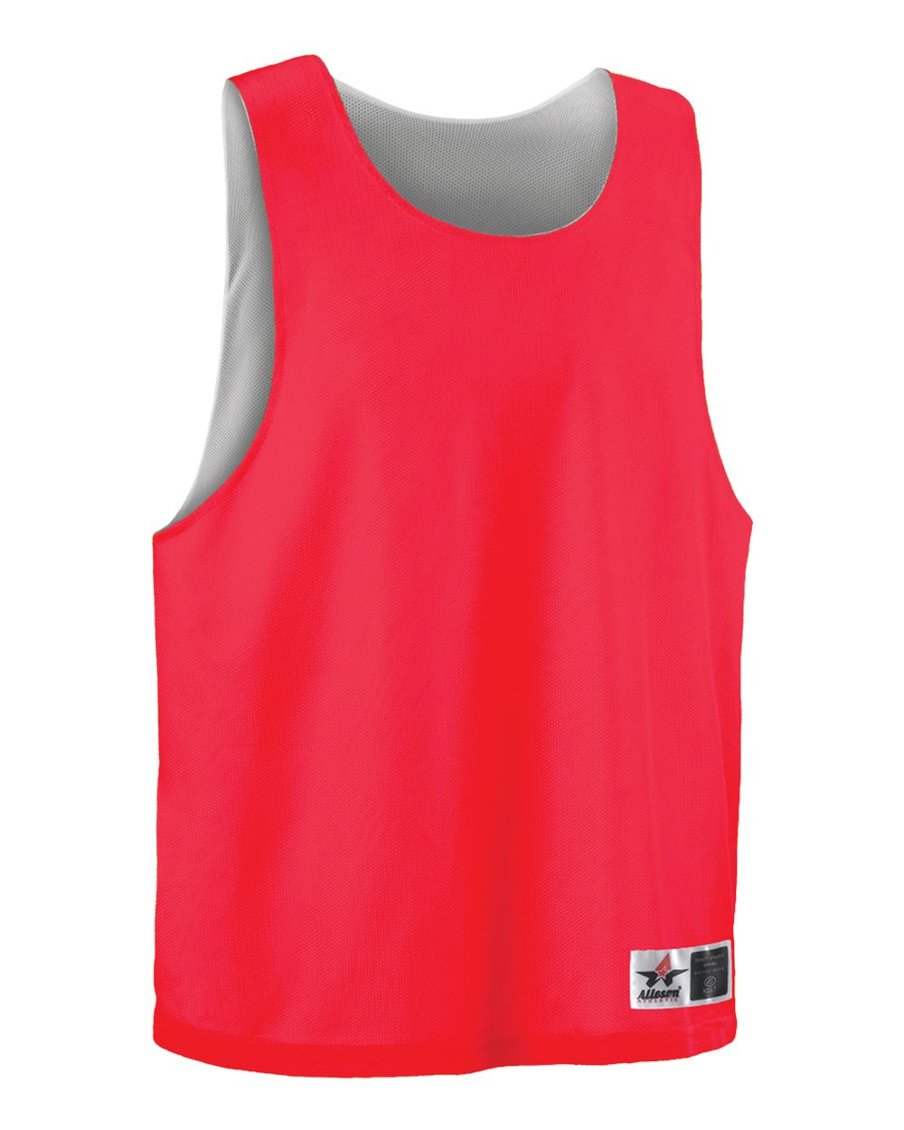 Alleson Athletic Men's Lacrosse Reversible Pinnie. LP001A - Hot Coral/ White