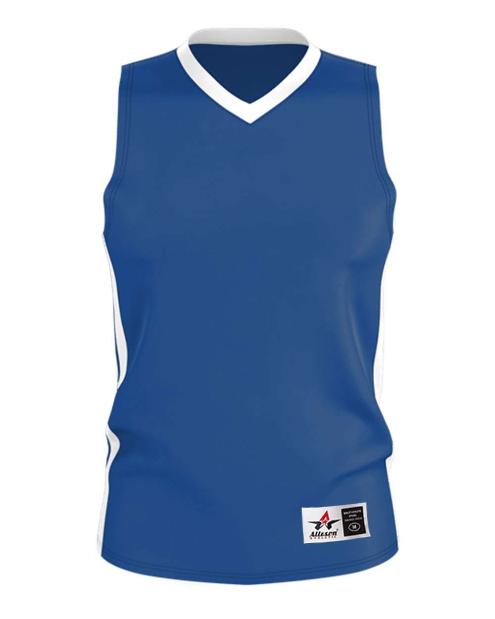 Alleson Athletic Men's Single Ply Basketball Jersey. 538J - Royal/ White