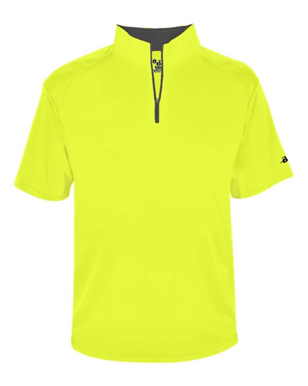 Badger Men's B-Core Short Sleeve Quarter-Zip. 4199 - Safety Yellow/ Graphite