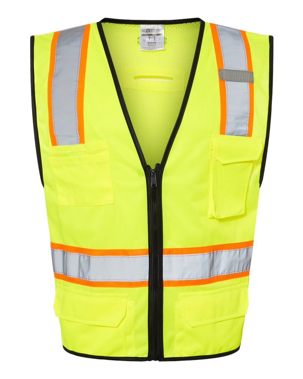 Kishigo Unisex 6 Pocket Contrast Class 2 Vest. 1580-1581 - Lime