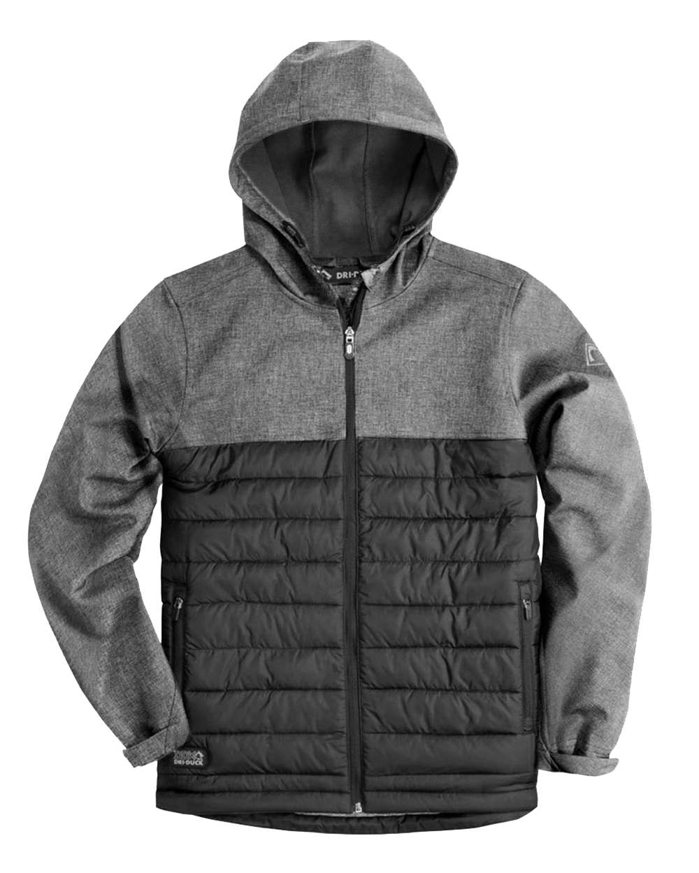 DRI DUCK Women's Vista Soft Shell Puffer Jacket. 9415 - Black Heather/ Black