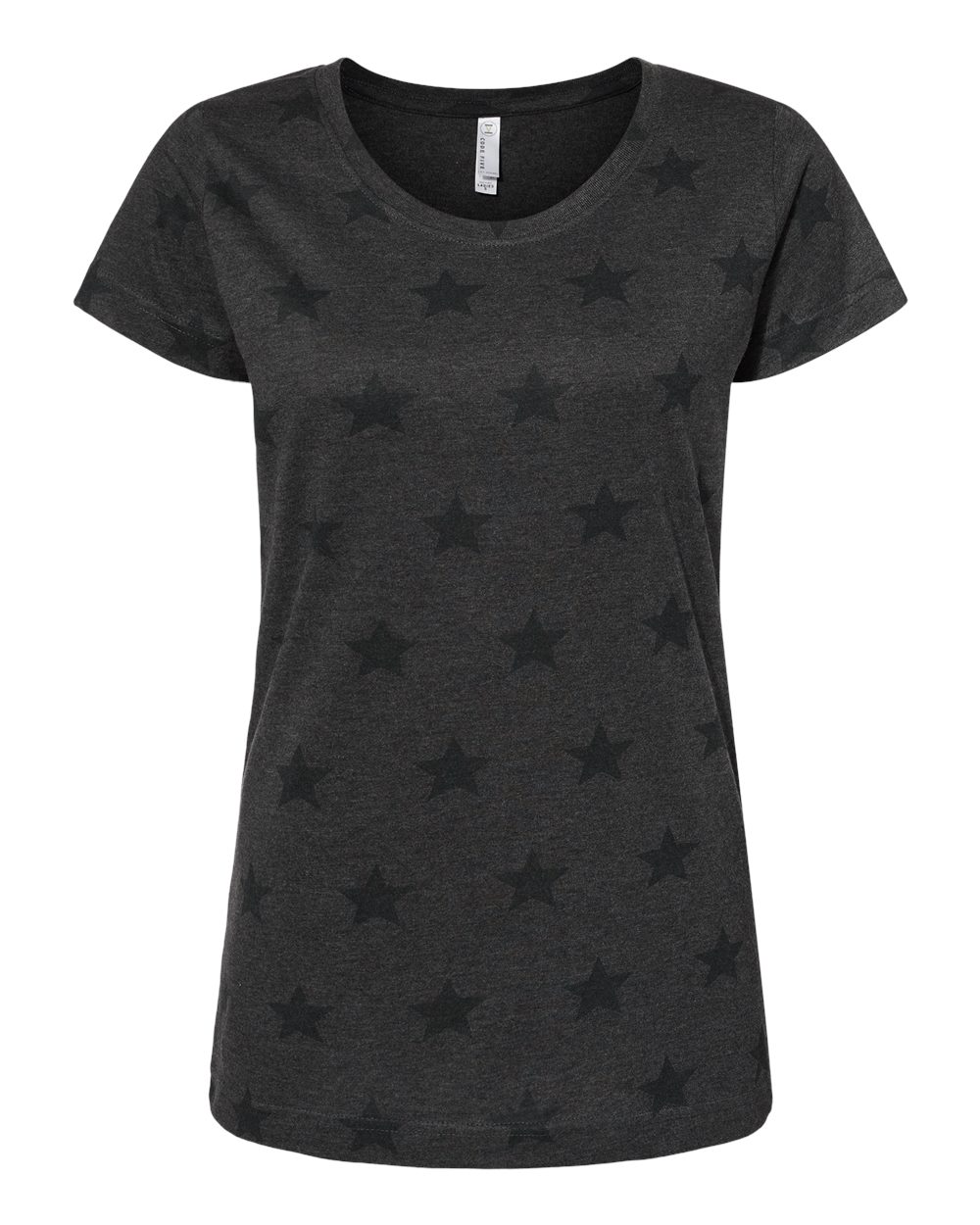 Code Five Women's Star Print Scoop Neck Tee. 3629 - Smoke Star