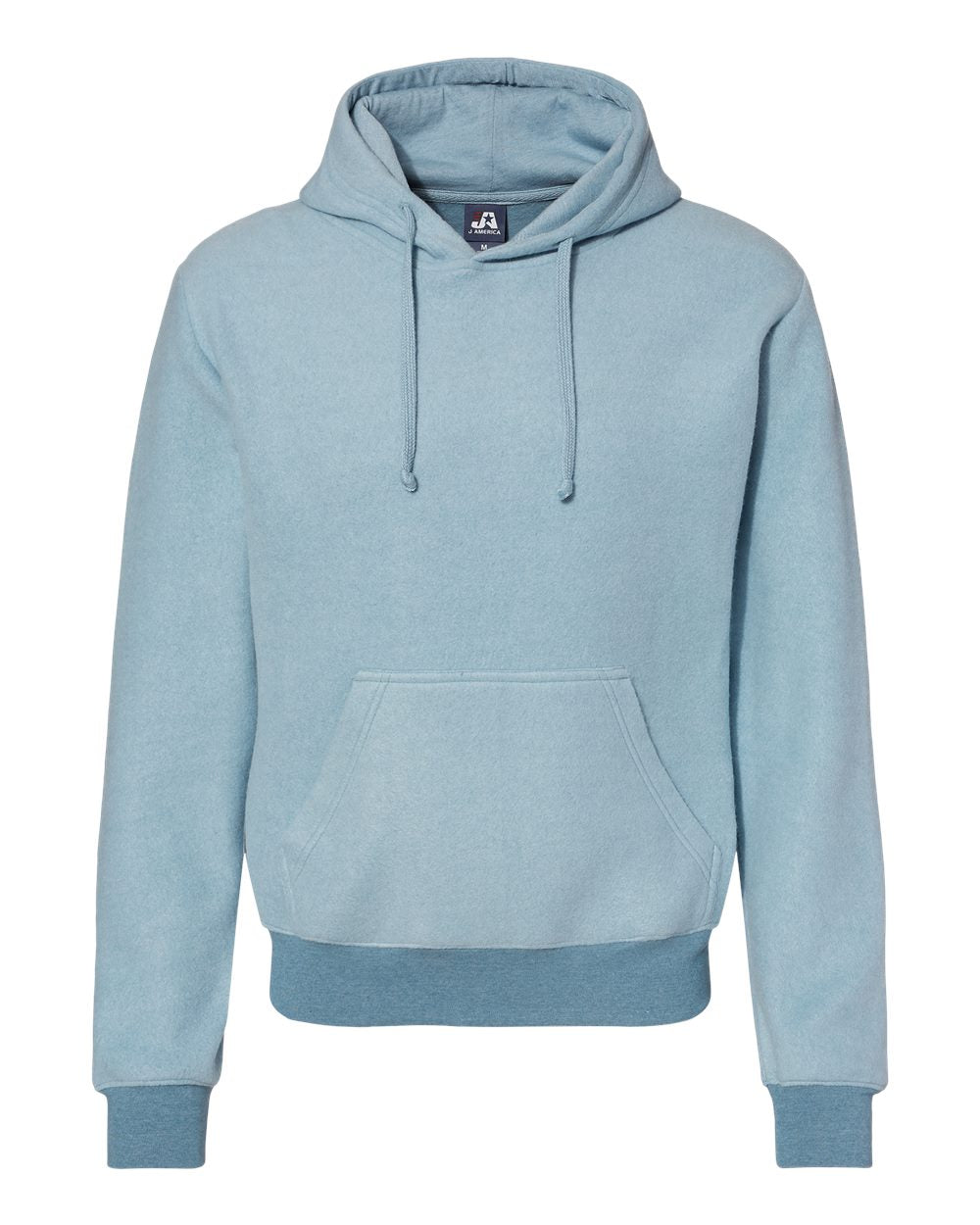 J. America Men's Flip Side Fleece Hooded Sweatshirt. 8709 - Chambray Heather