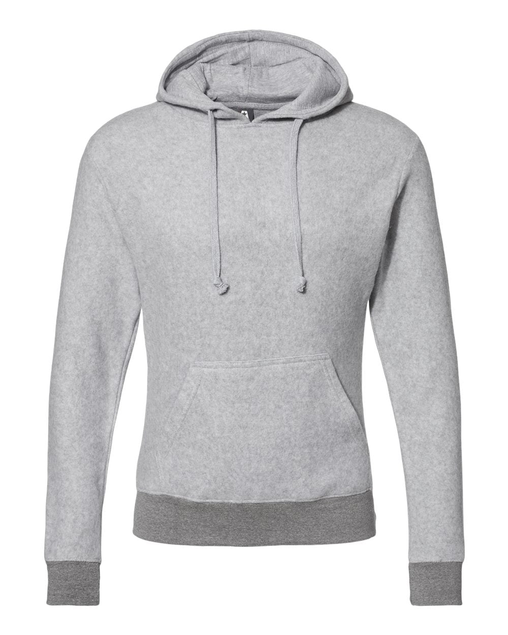 J. America Men's Flip Side Fleece Hooded Sweatshirt. 8709 - Grey Heather