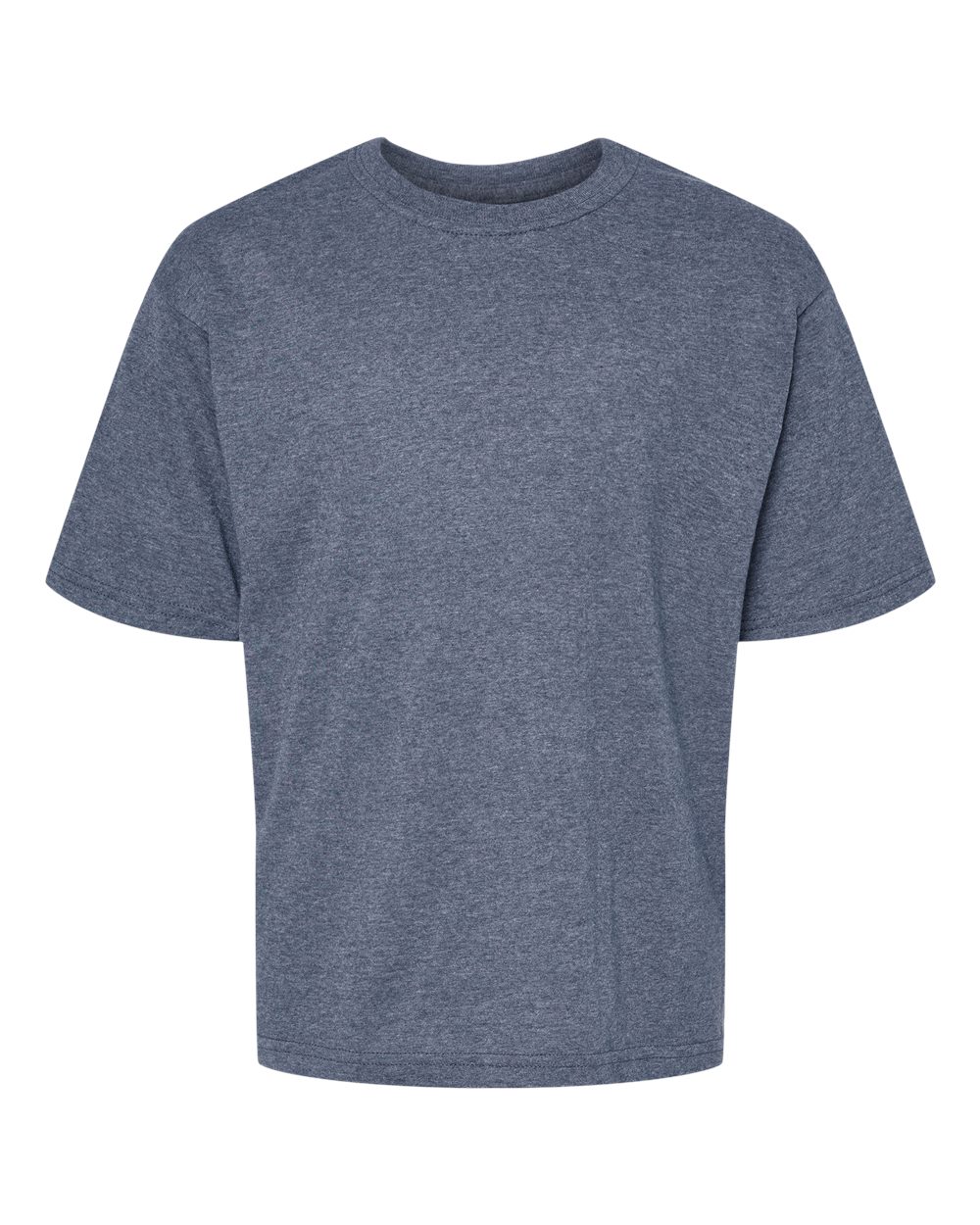 M&O Youth Gold Soft Touch T-Shirt. 4850 - Heather Navy
