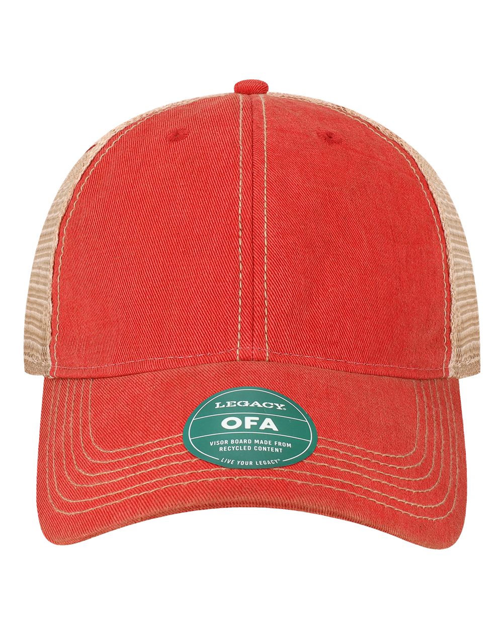 LEGACY Old Favorite Trucker Cap. OFA - Scarlet Red/ Khaki