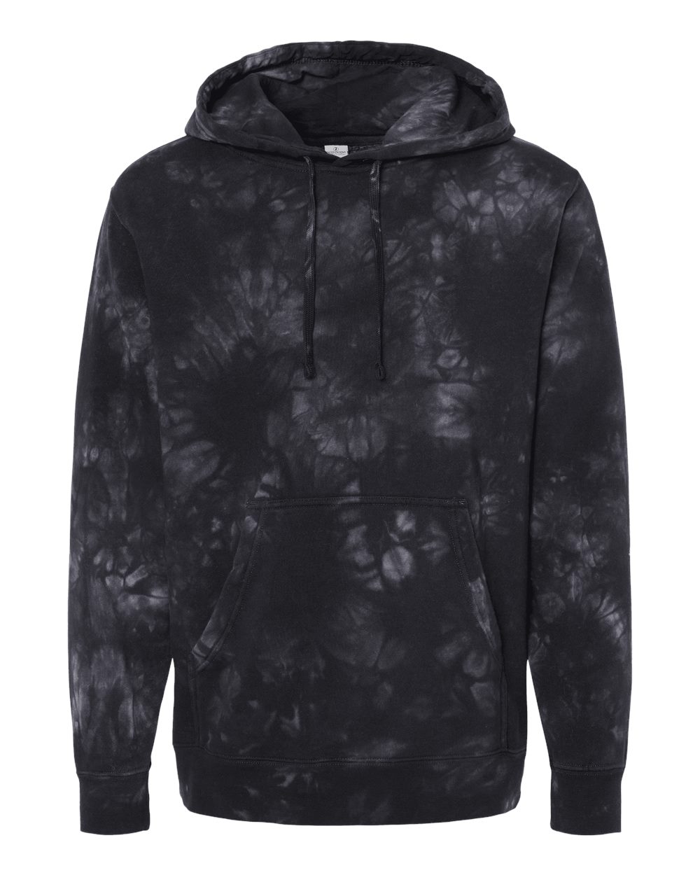 Independent Trading Co. Unisex Midweight Tie-Dyed Hooded Sweatshirt. PRM4500TD - Tie Dye Black