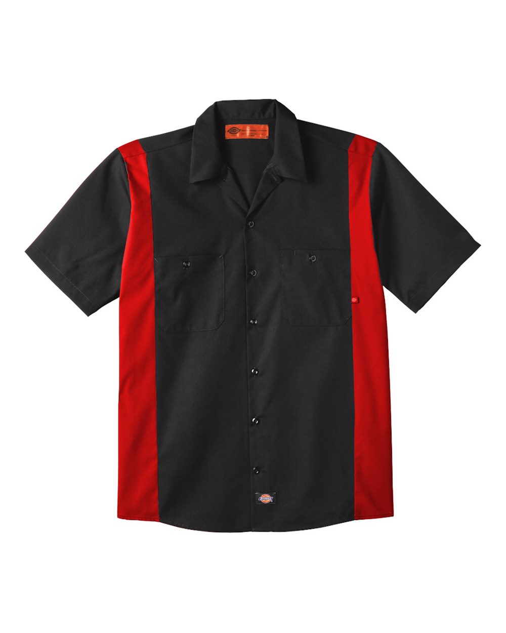 Dickies Men's Tall Industrial Colorblocked Short Sleeve Shirt. LS524T - Black/ English Red