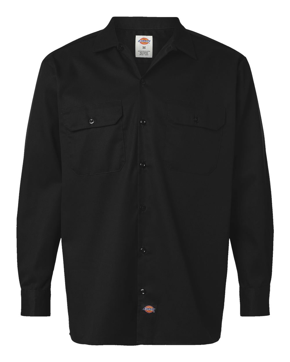 Dickies Men's Tall Long Sleeve Work Shirt. 5574T - Black