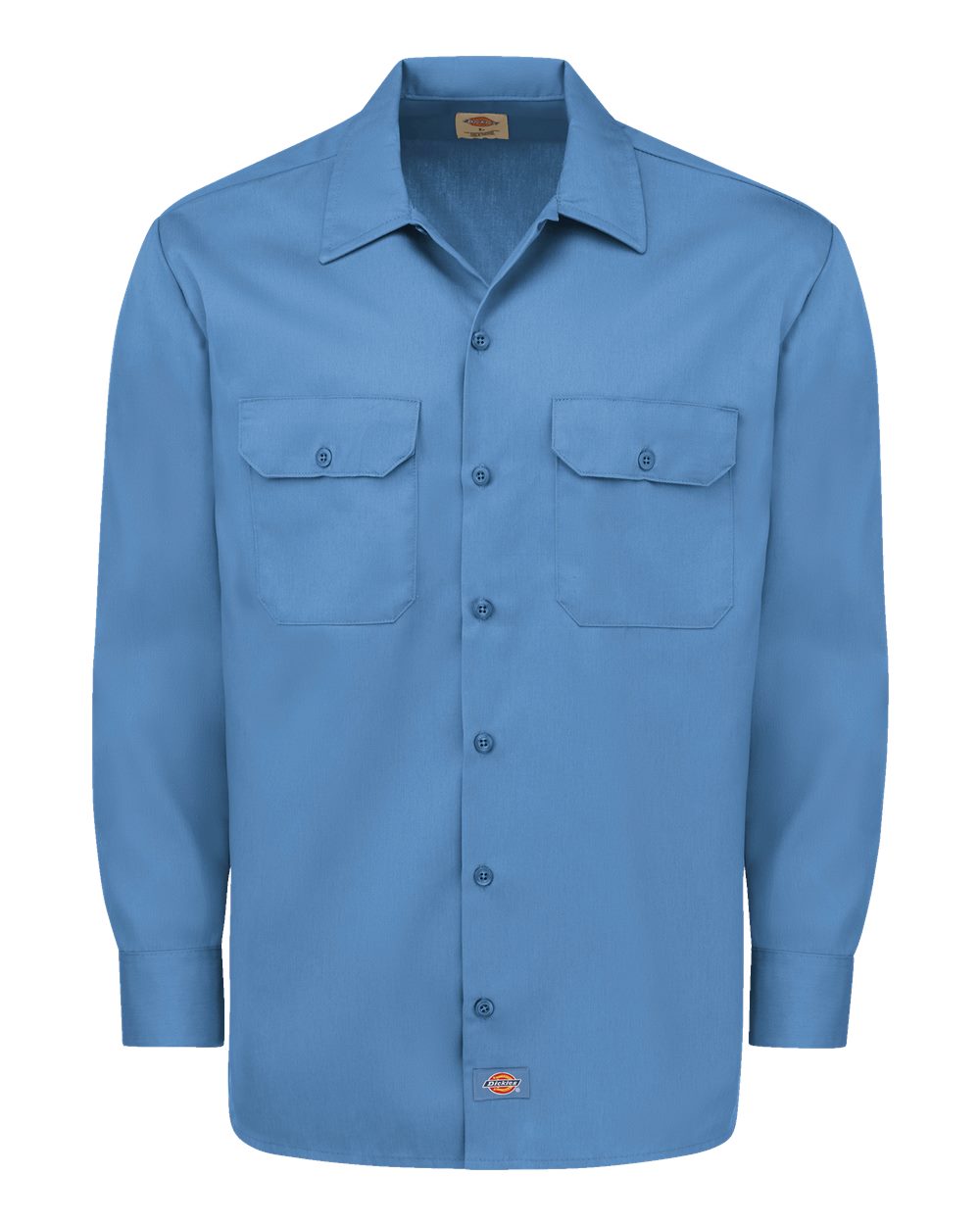 Dickies Men's Tall Long Sleeve Work Shirt. 5574T - Gulf Blue
