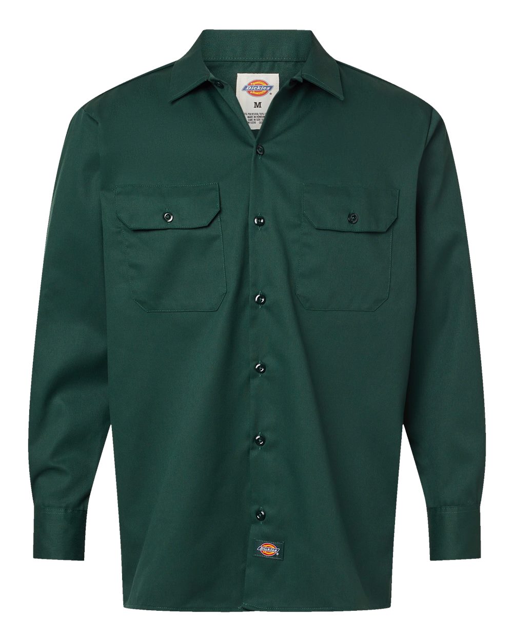 Dickies Men's Tall Long Sleeve Work Shirt. 5574T - Hunter Green