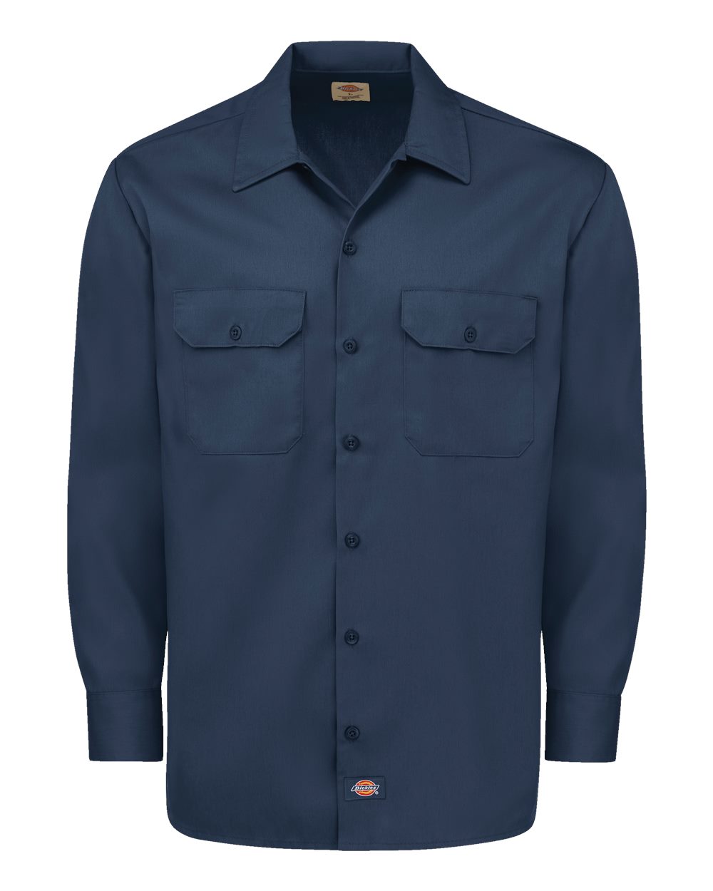 Dickies Men's Tall Long Sleeve Work Shirt. 5574T - Navy