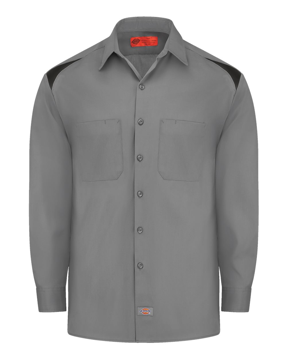 Dickies Men's Long Sleeve Performance Team Shirt. 6605 - Smoke/ Black