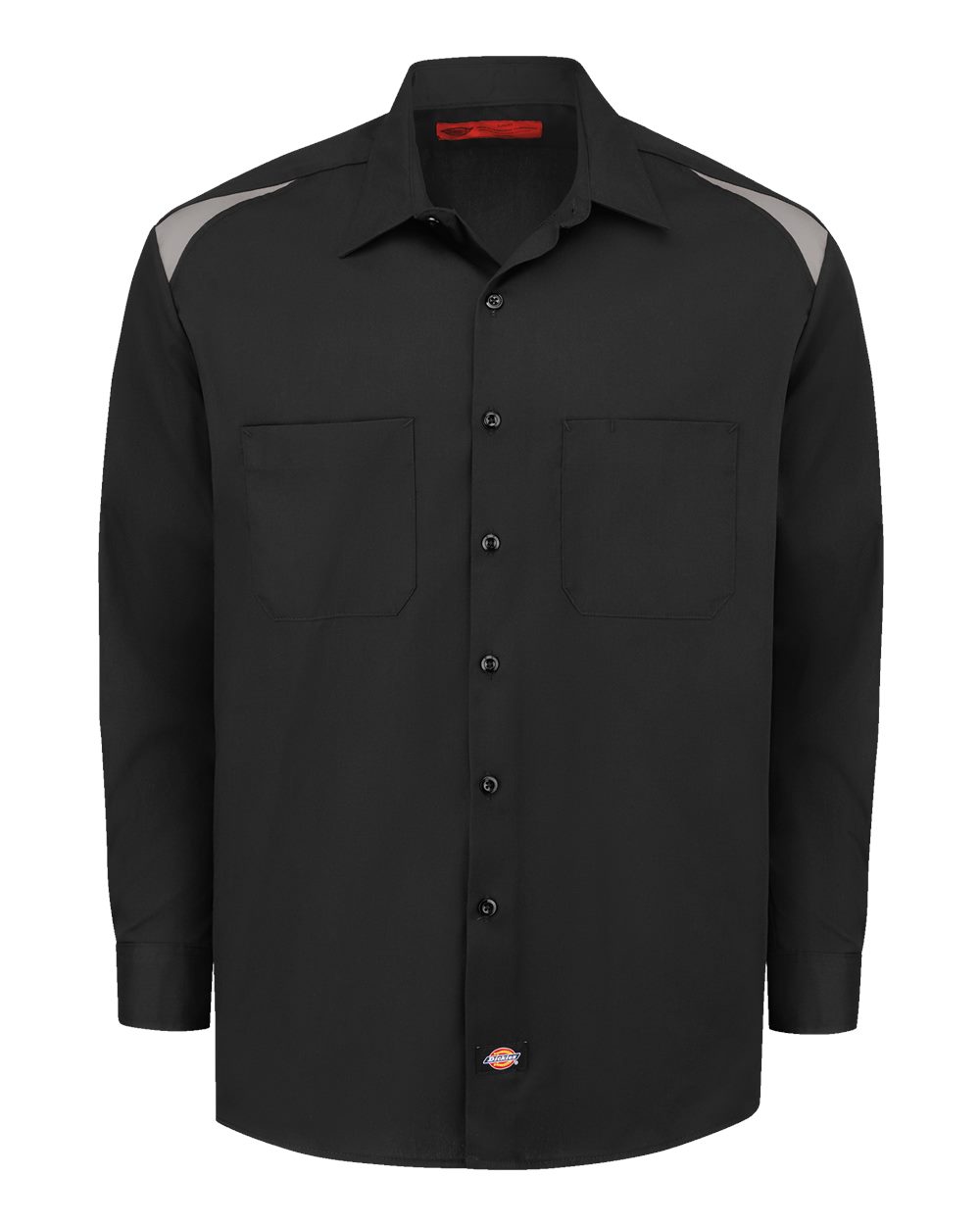 Dickies Men's Tall Long Sleeve Performance Team Shirt. 6605T - Black/ Smoke