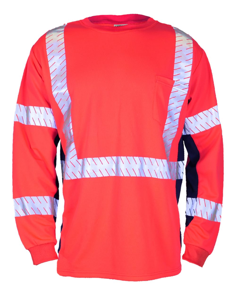Kishigo Unisex Premium Black Series® Long Sleeve T-Shirt. 9134-9135 - Fluorescent Red (9710)