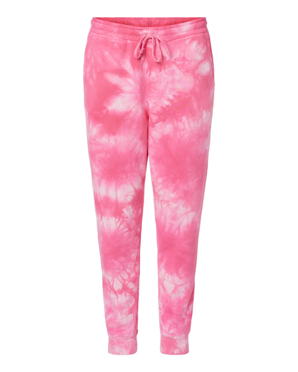 Independent Trading Co. Unisex Tie-Dyed Fleece Sweatpants. PRM50PTTD - Tie Dye Pink