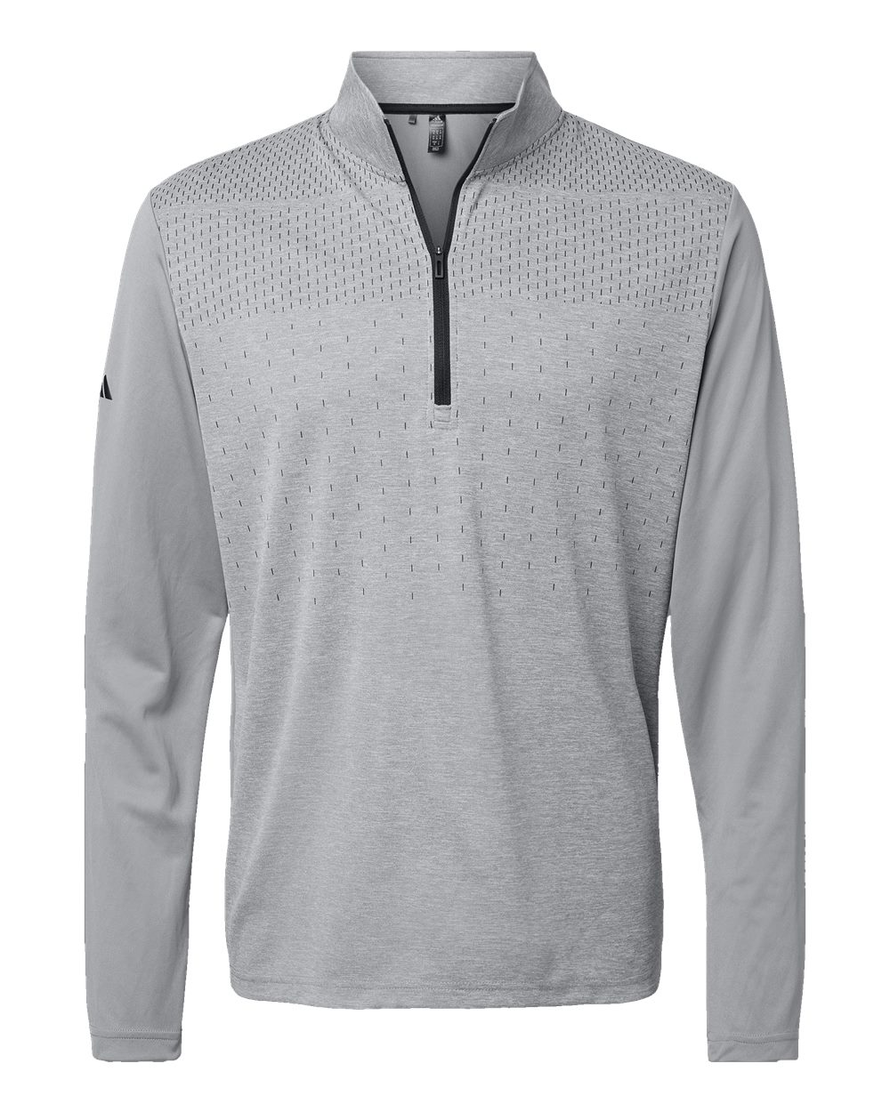 Adidas Men's Ultimate365 Heather Block Print Quarter-Zip Pullover. A522 - Grey Three Melange/ Grey Three/ Black