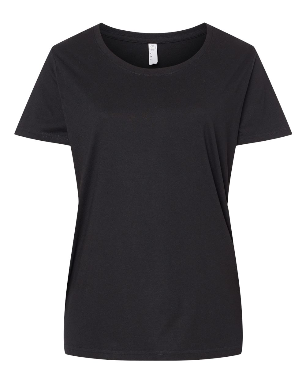 LAT Women's Curvy Collection Fine Jersey Tee. 3816 - Blended Black
