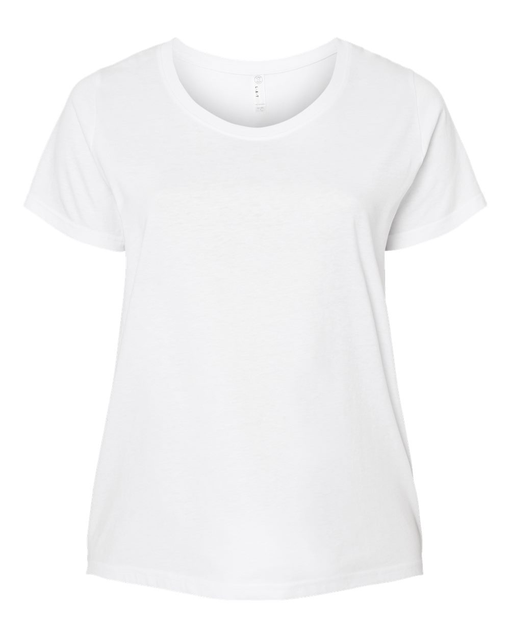LAT Women's Curvy Collection Fine Jersey Tee. 3816 - Blended White