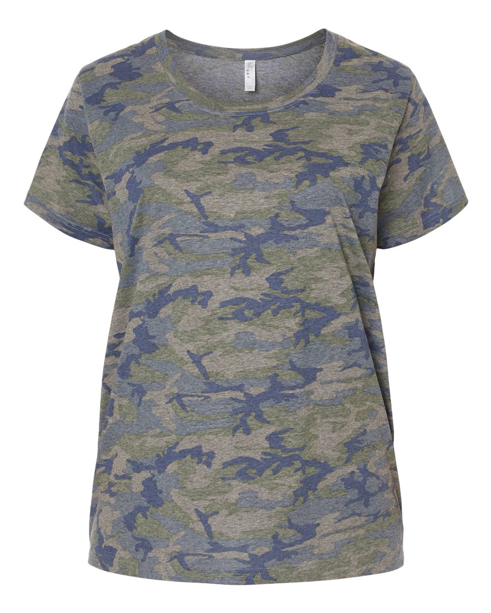 LAT Women's Curvy Collection Fine Jersey Tee. 3816 - Vintage Camo