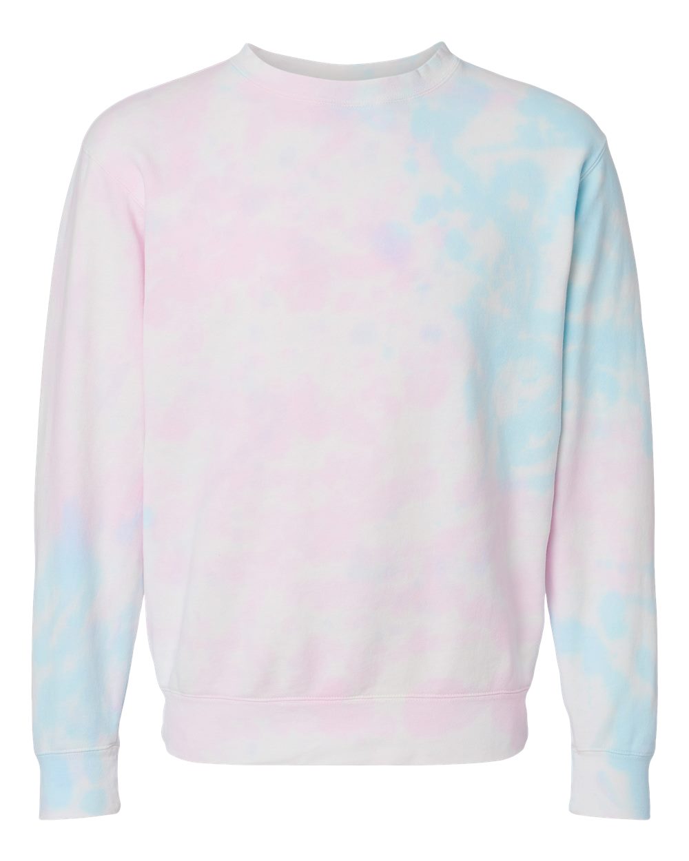 Independent Trading Co. Unisex Midweight Tie-Dyed Crewneck Sweatshirt. PRM3500TD - Tie Dye Cotton Candy