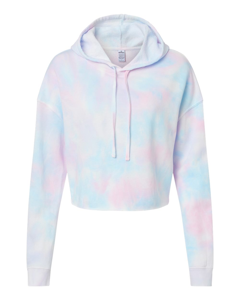 Independent Trading Co. Women’s Lightweight Crop Hooded Sweatshirt. AFX64CRP - Tie Dye Cotton Candy