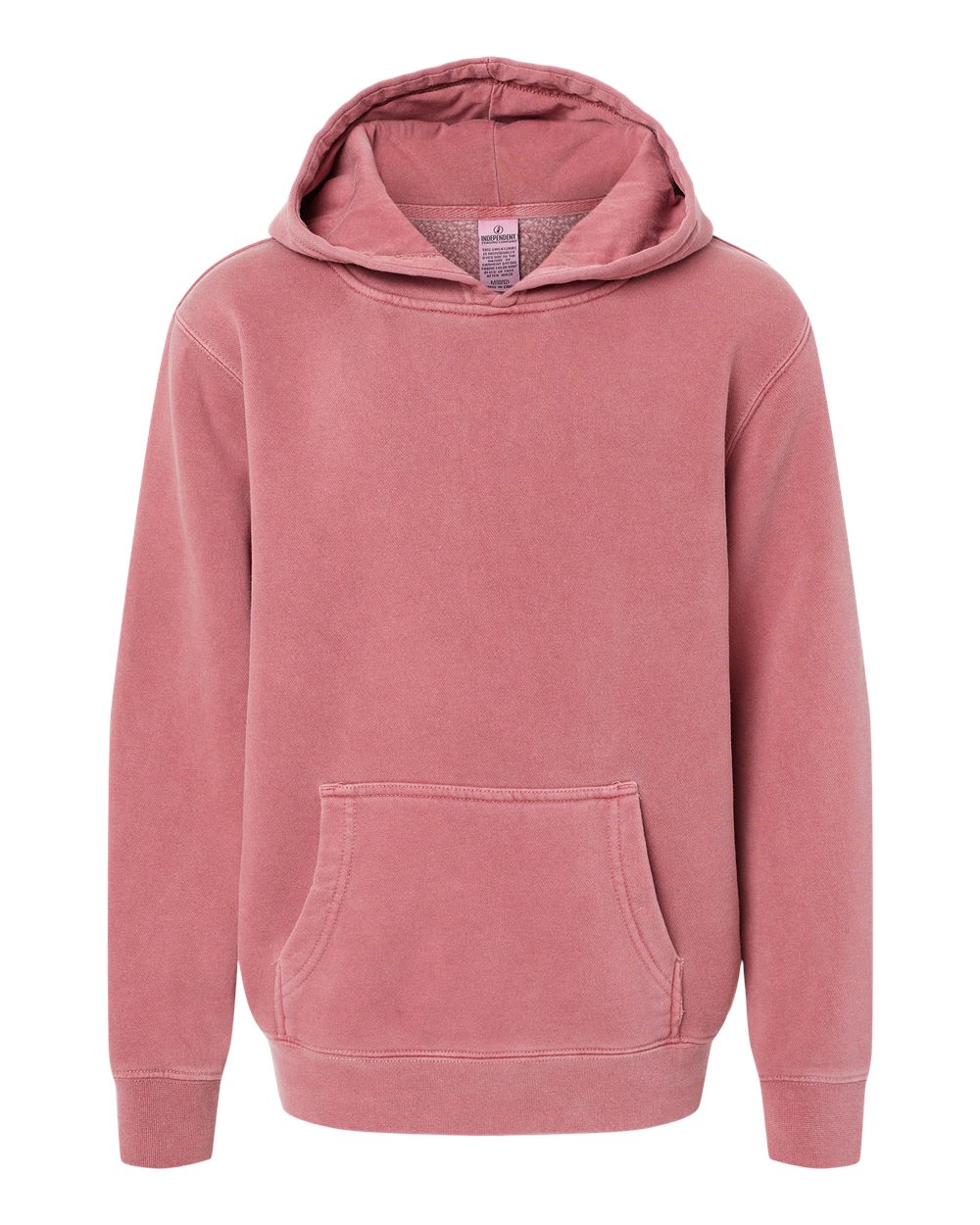 Independent Trading Co. Youth Midweight Pigment-Dyed Hooded Sweatshirt. PRM1500Y - Pigment Maroon