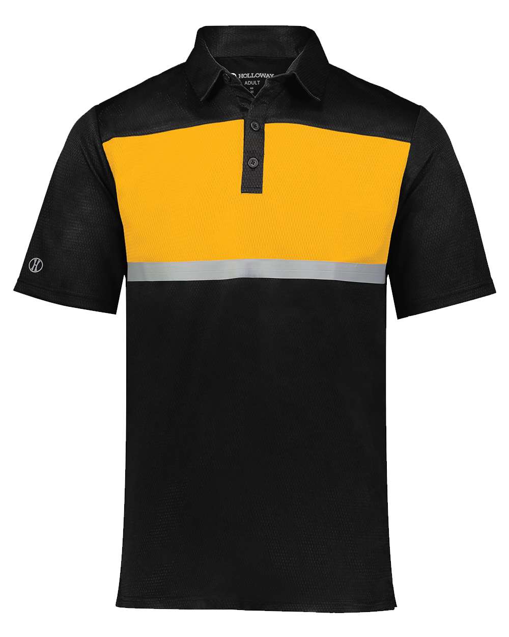 Holloway Men's Dry-Excel™ Prism Bold Polo. 222576 - Black/ Gold