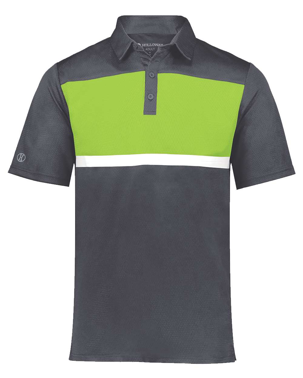 Holloway Men's Dry-Excel™ Prism Bold Polo. 222576 - Carbon/ Lime