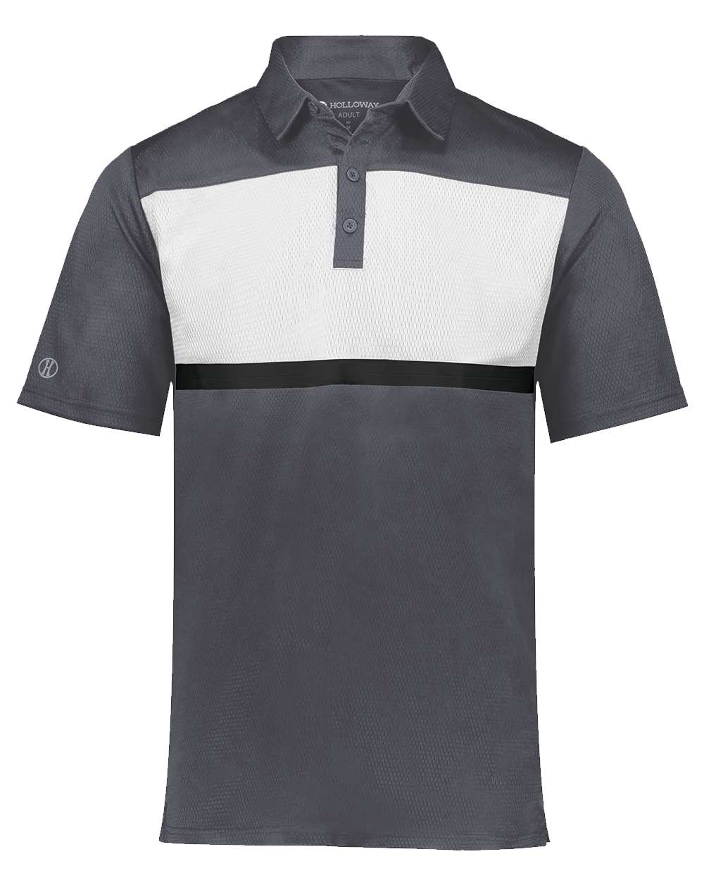 Holloway Men's Dry-Excel™ Prism Bold Polo. 222576 - Carbon/ White