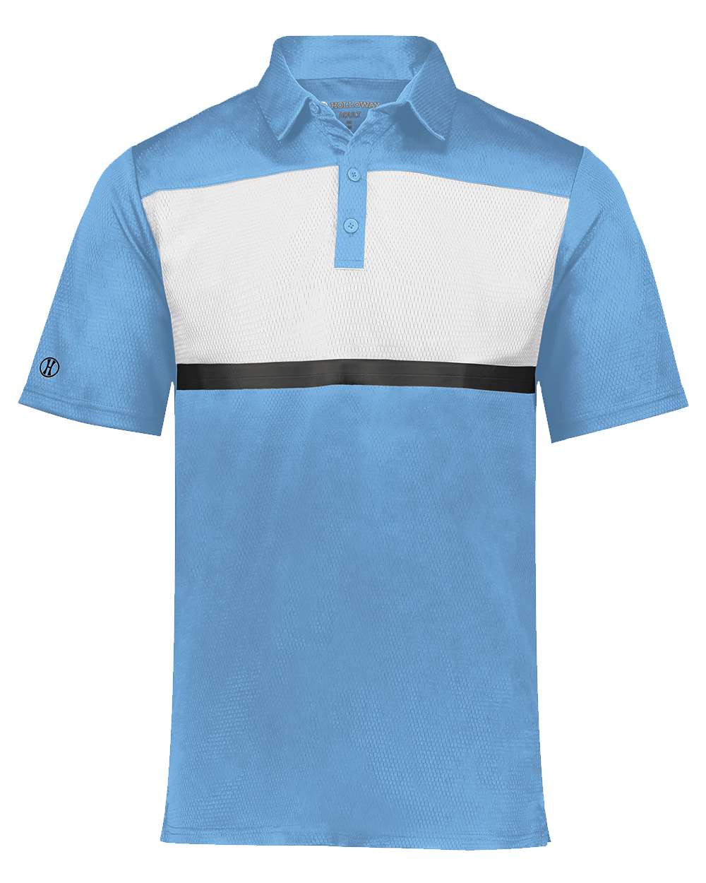 Holloway Men's Dry-Excel™ Prism Bold Polo. 222576 - Columbia Blue/ White