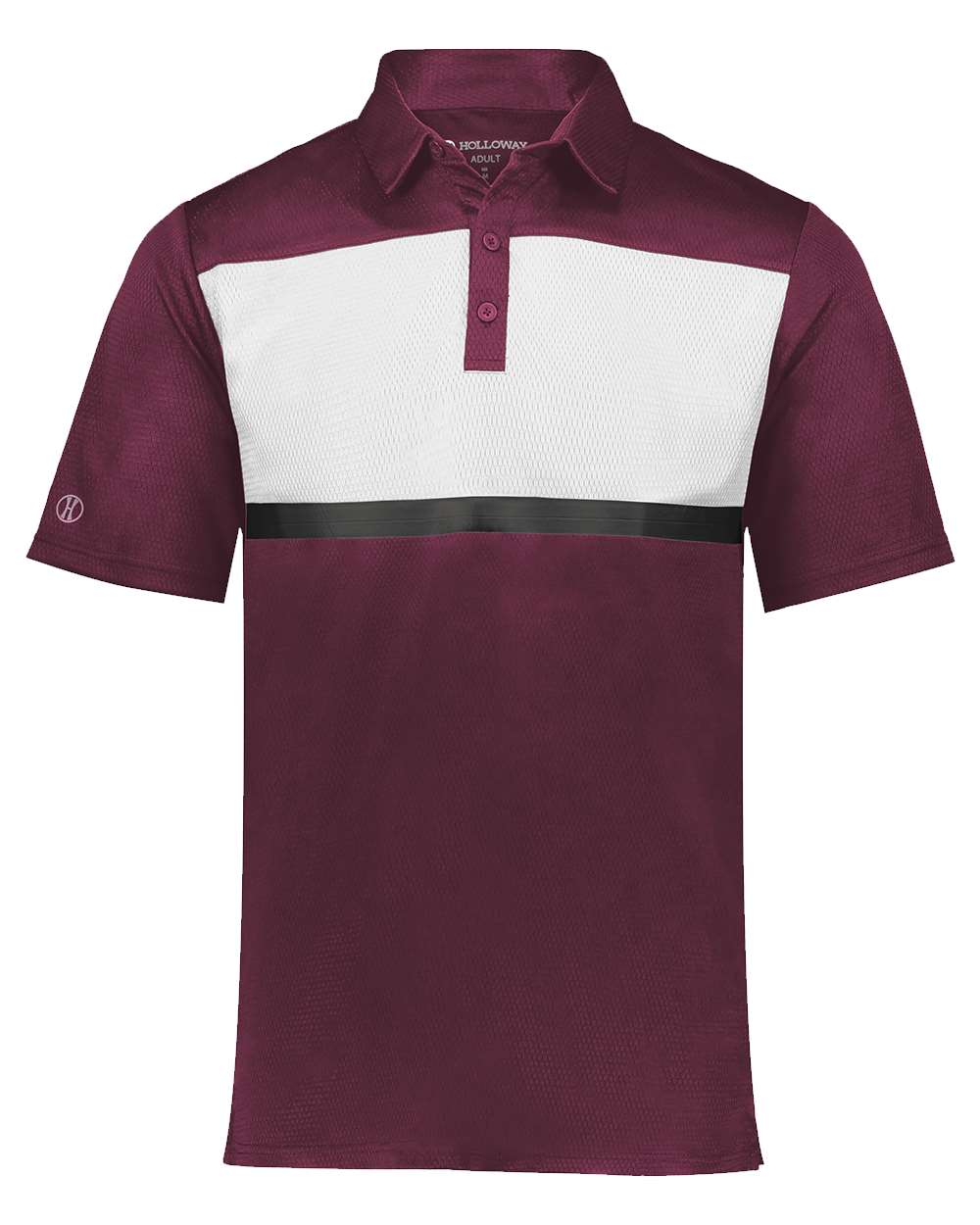 Holloway Men's Dry-Excel™ Prism Bold Polo. 222576 - Maroon/ White