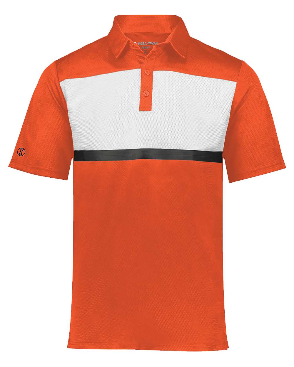 Holloway Men's Dry-Excel™ Prism Bold Polo. 222576 - Orange/ White