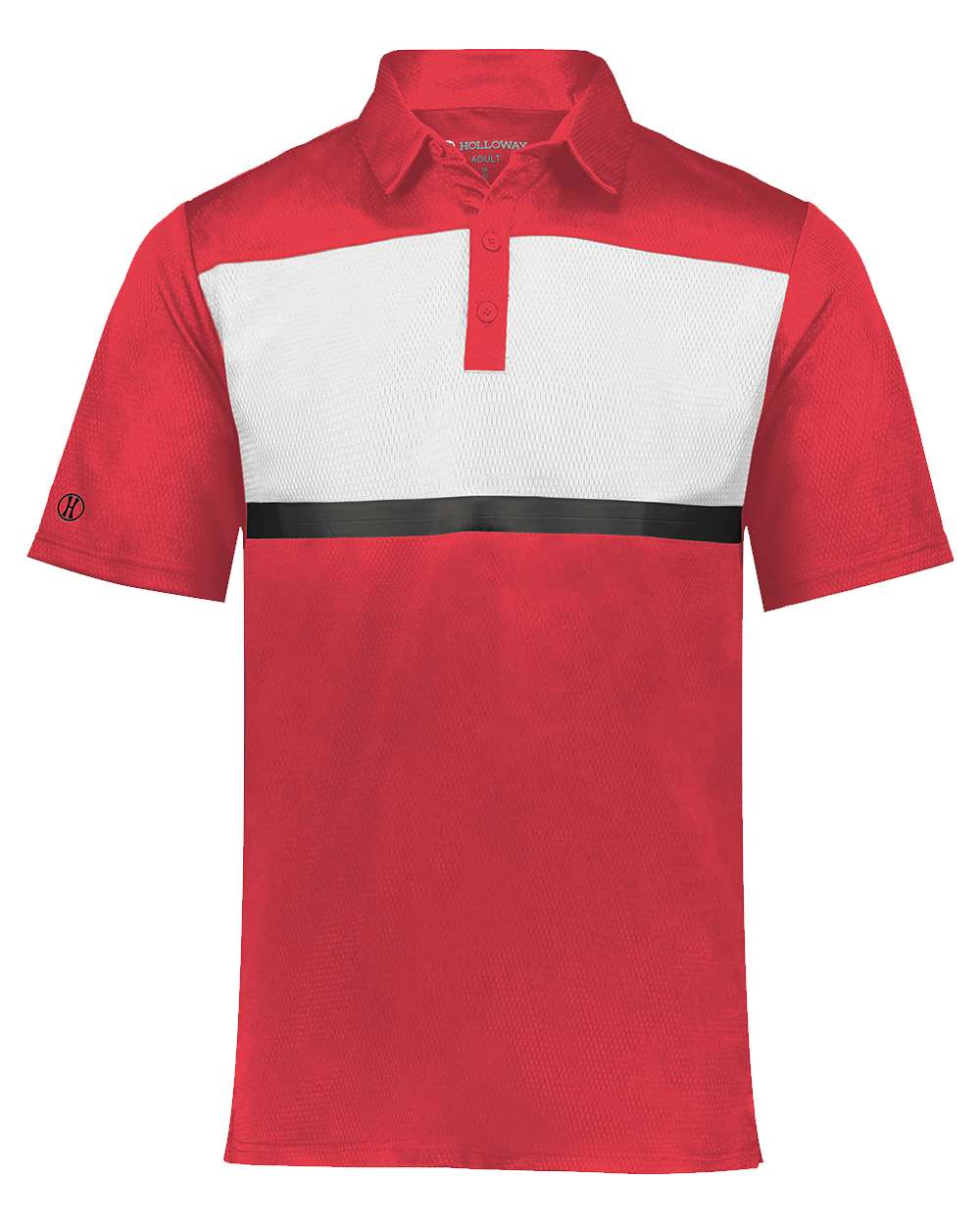Holloway Men's Dry-Excel™ Prism Bold Polo. 222576 - Scarlet/ White