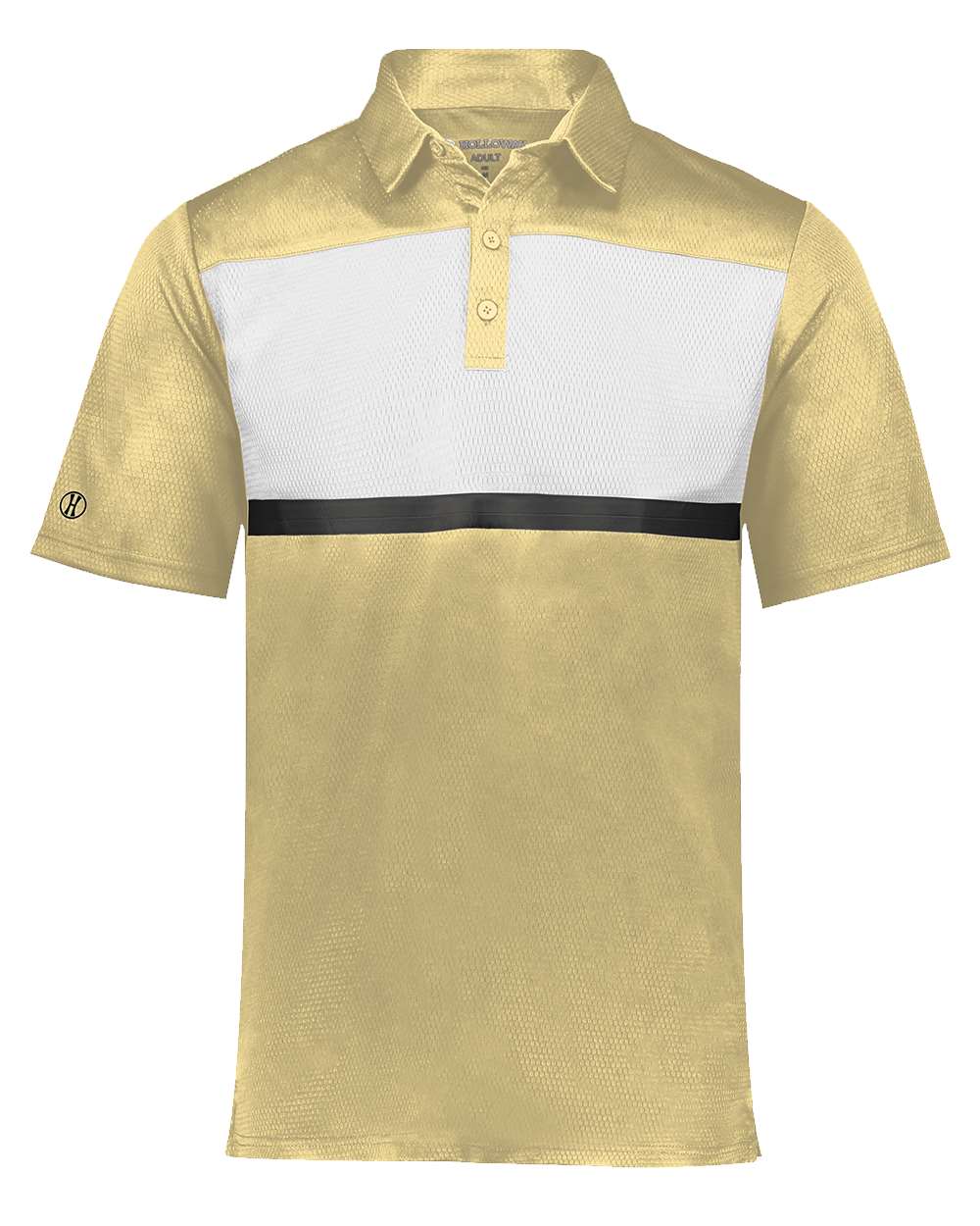 Holloway Men's Dry-Excel™ Prism Bold Polo. 222576 - Vegas Gold/ White