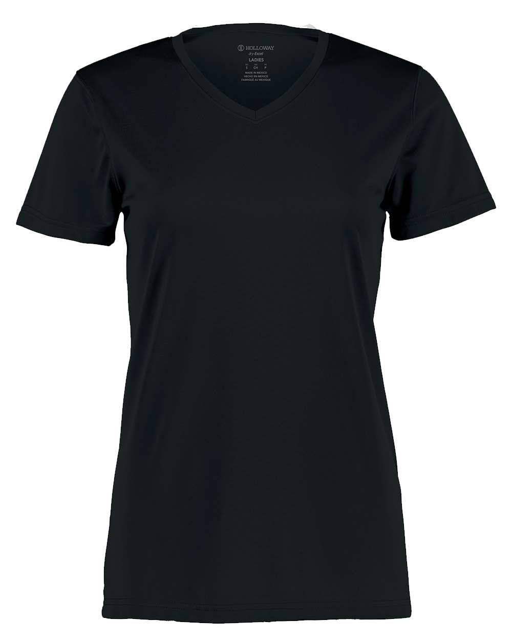 Holloway Women's Momentum V-Neck T-Shirt. 222820 - Black