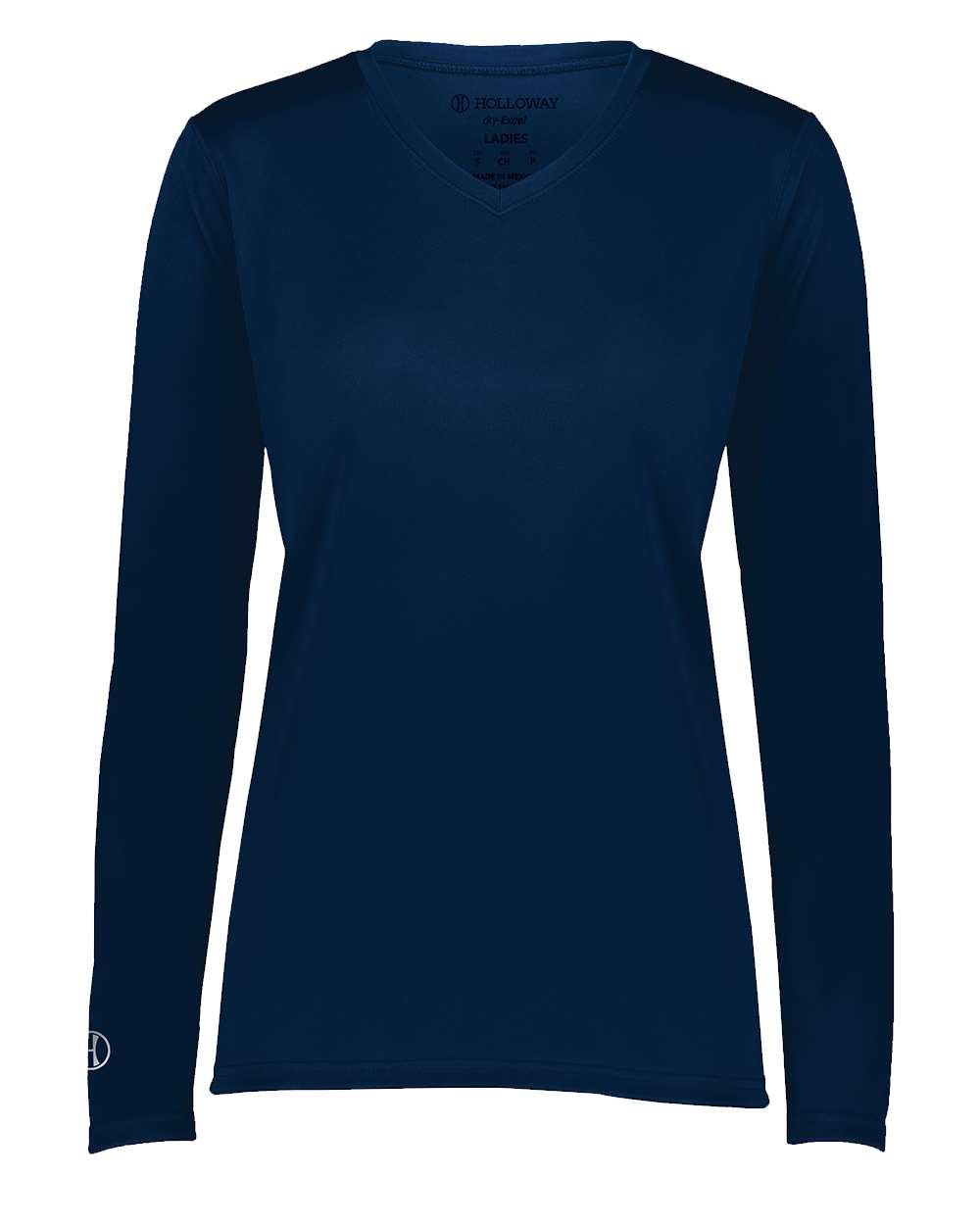 Holloway Women's Momentum Long Sleeve V-Neck T-Shirt. 222824 - Navy