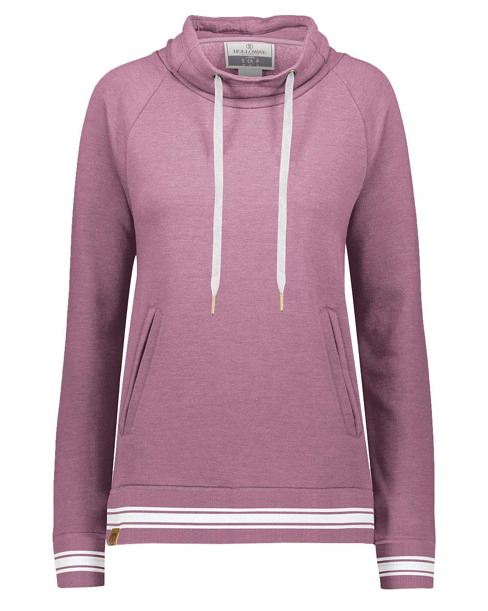 Holloway Women's All-American Fleece Funnel Neck Sweatshirt. 229763 - Dusty Rose Heather/ White