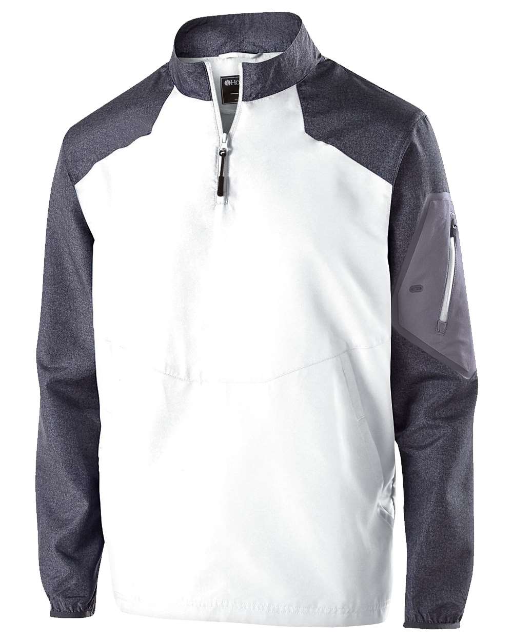 Holloway Men's Raider Quarter-Zip Jacket. 229155 - Carbon Print/ White