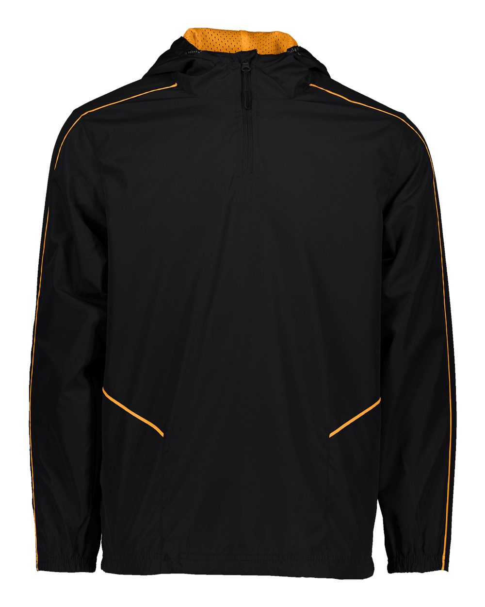 Holloway Men's Wizard Quarter-Zip Hooded Pullover. 229016 - Black/ Light Gold