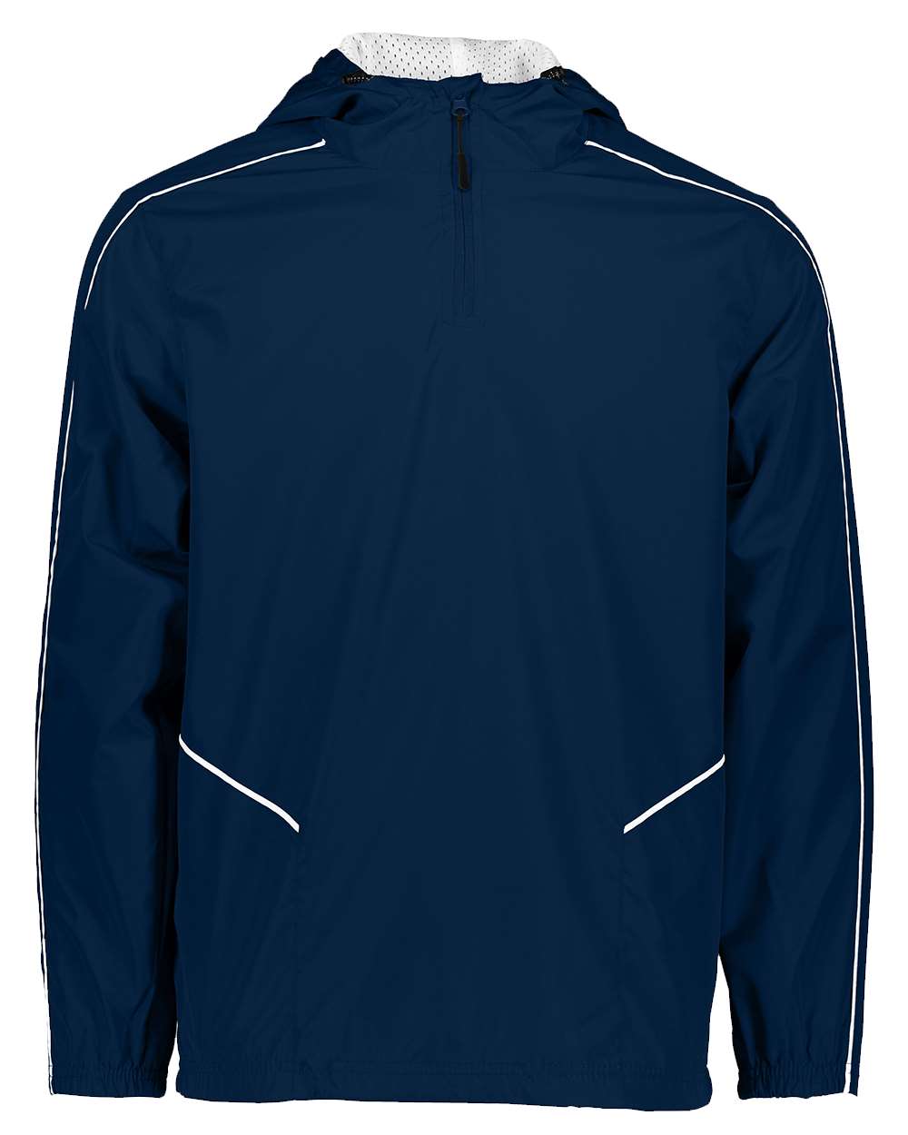 Holloway Men's Wizard Quarter-Zip Hooded Pullover. 229016 - Navy/ White