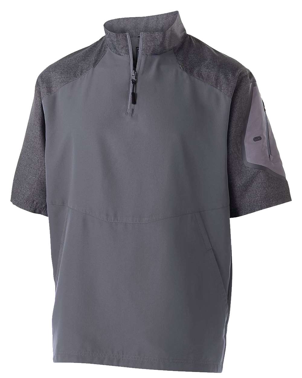 Holloway Unisex Raider Short Sleeve Quarter-Zip Pullover. 229545 - Carbon Print/ Graphite