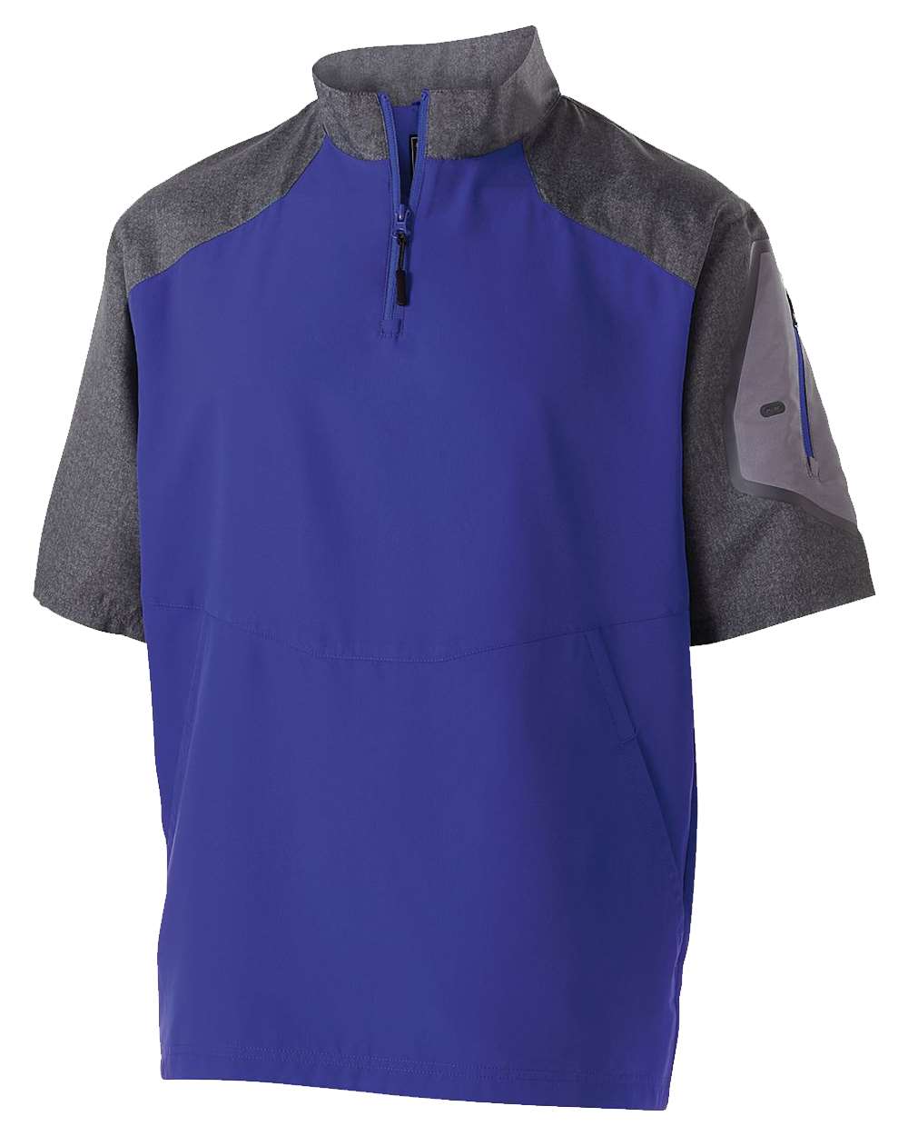 Holloway Unisex Raider Short Sleeve Quarter-Zip Pullover. 229545 - Carbon Print/ Purple