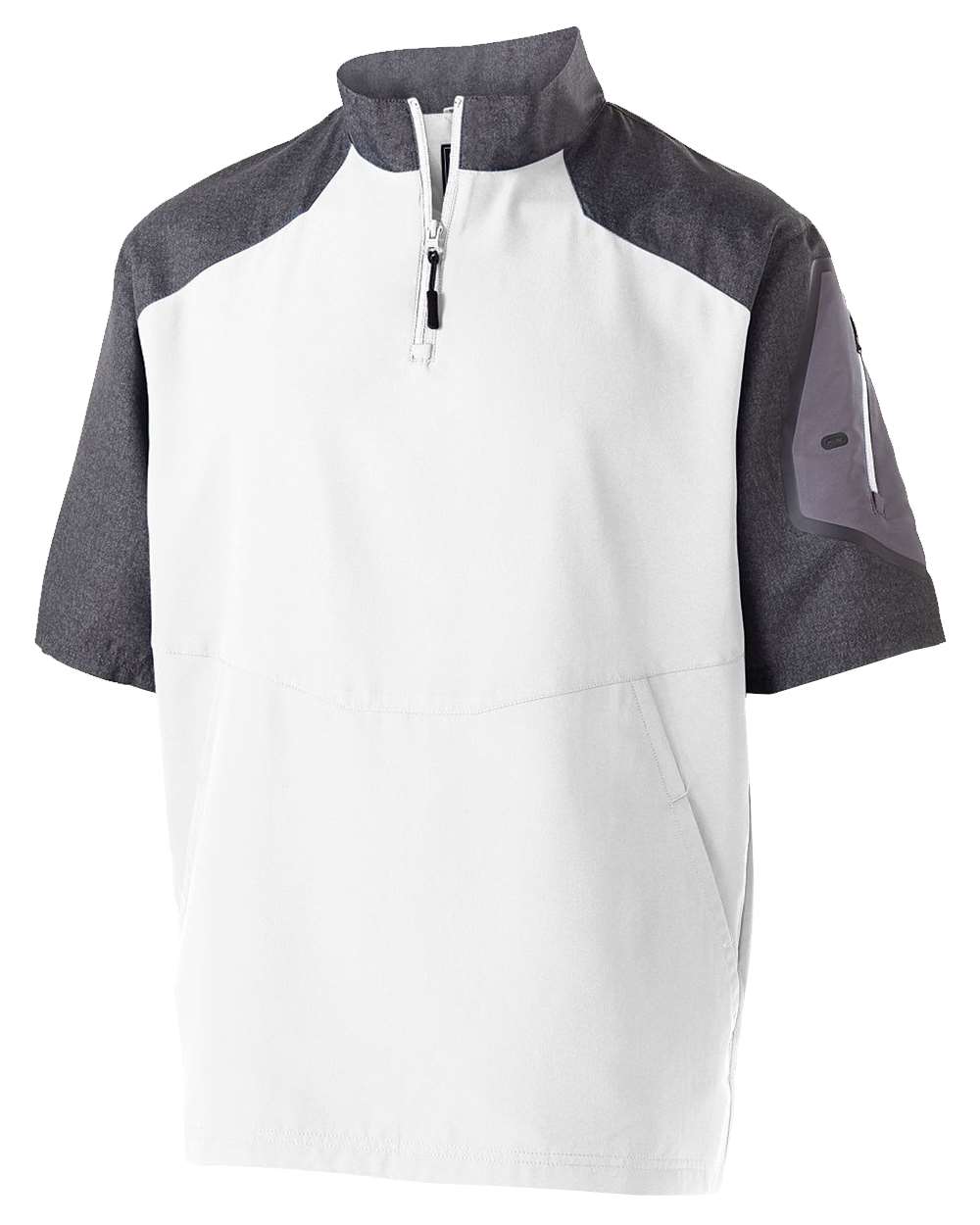Holloway Unisex Raider Short Sleeve Quarter-Zip Pullover. 229545 - Carbon Print/ White