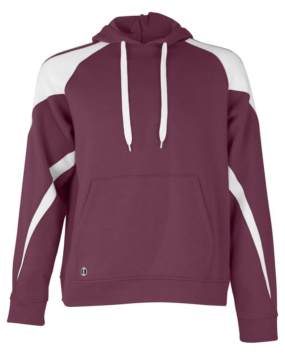 Holloway Unisex Athletic Fleece Prospect Hooded Sweatshirt. 229546 - Maroon/ White