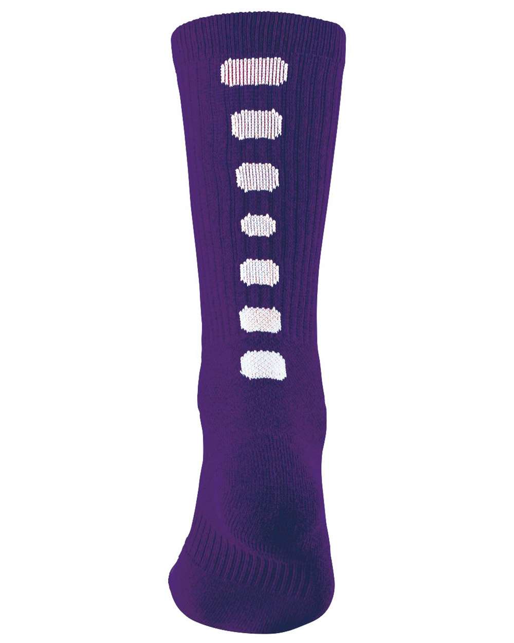Augusta Sportswear Colorblocked Crew Socks. 6091 - Purple/ White