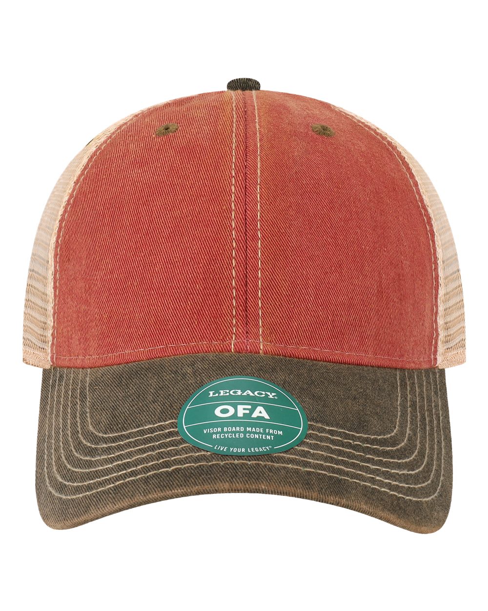 LEGACY Old Favorite Trucker Cap. OFA - Cardinal/ Black/ Khaki