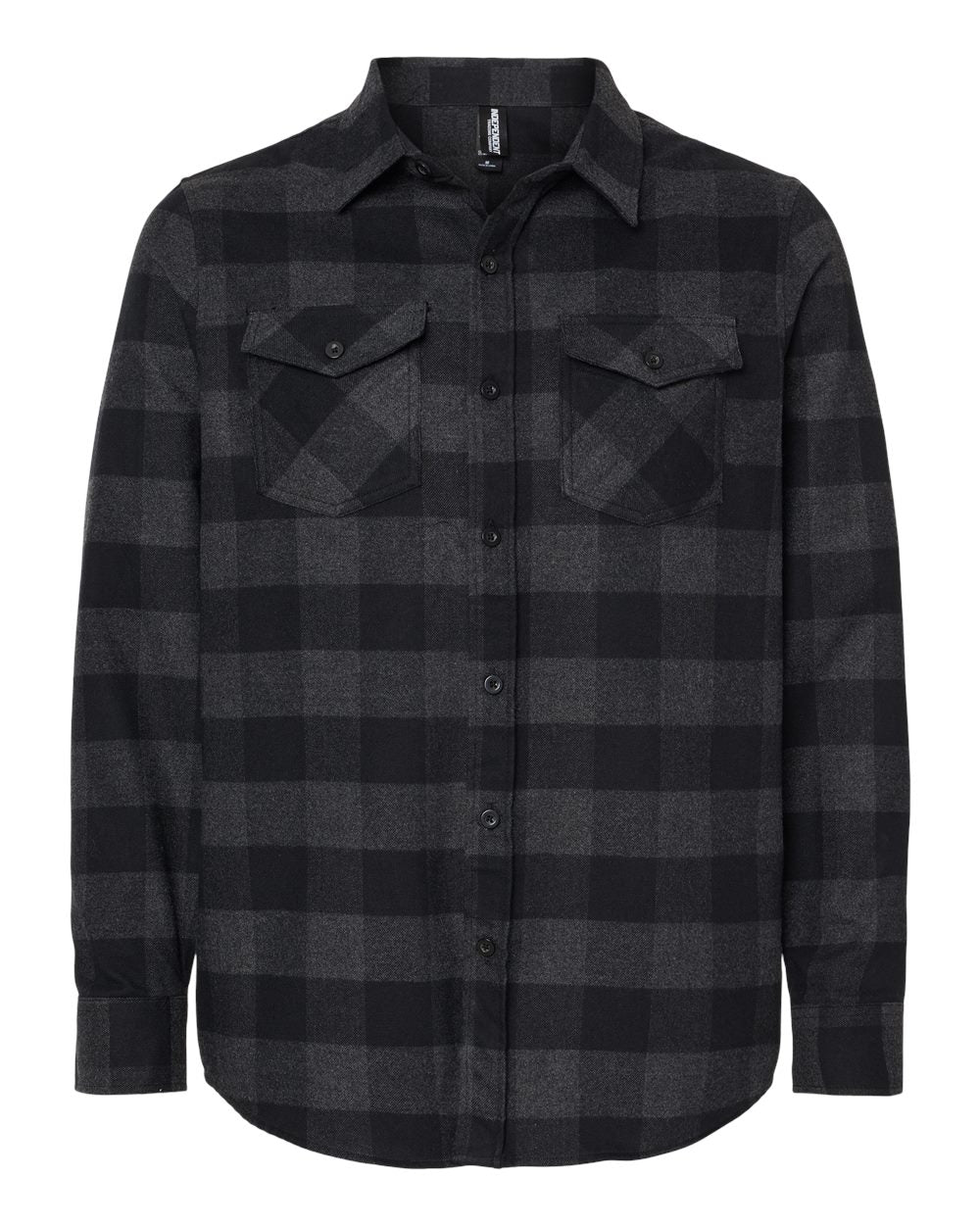 Independent Trading Co. Unisex Flannel Shirt. EXP50F - Charcoal Heather/ Black